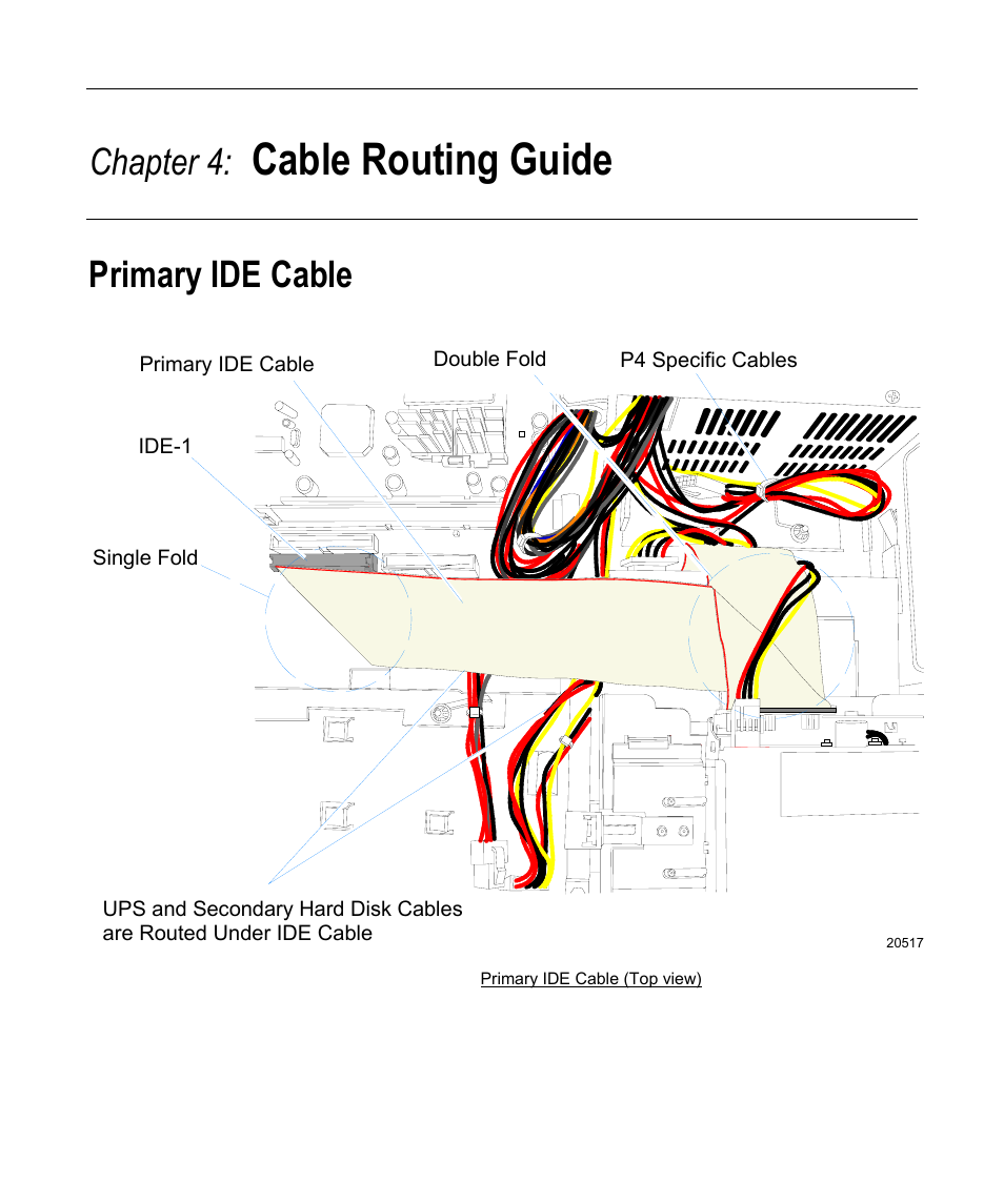 Cable routing guide, Primary ide cable, Chapter 4 | NCR 7458 User Manual | Page 95 / 112
