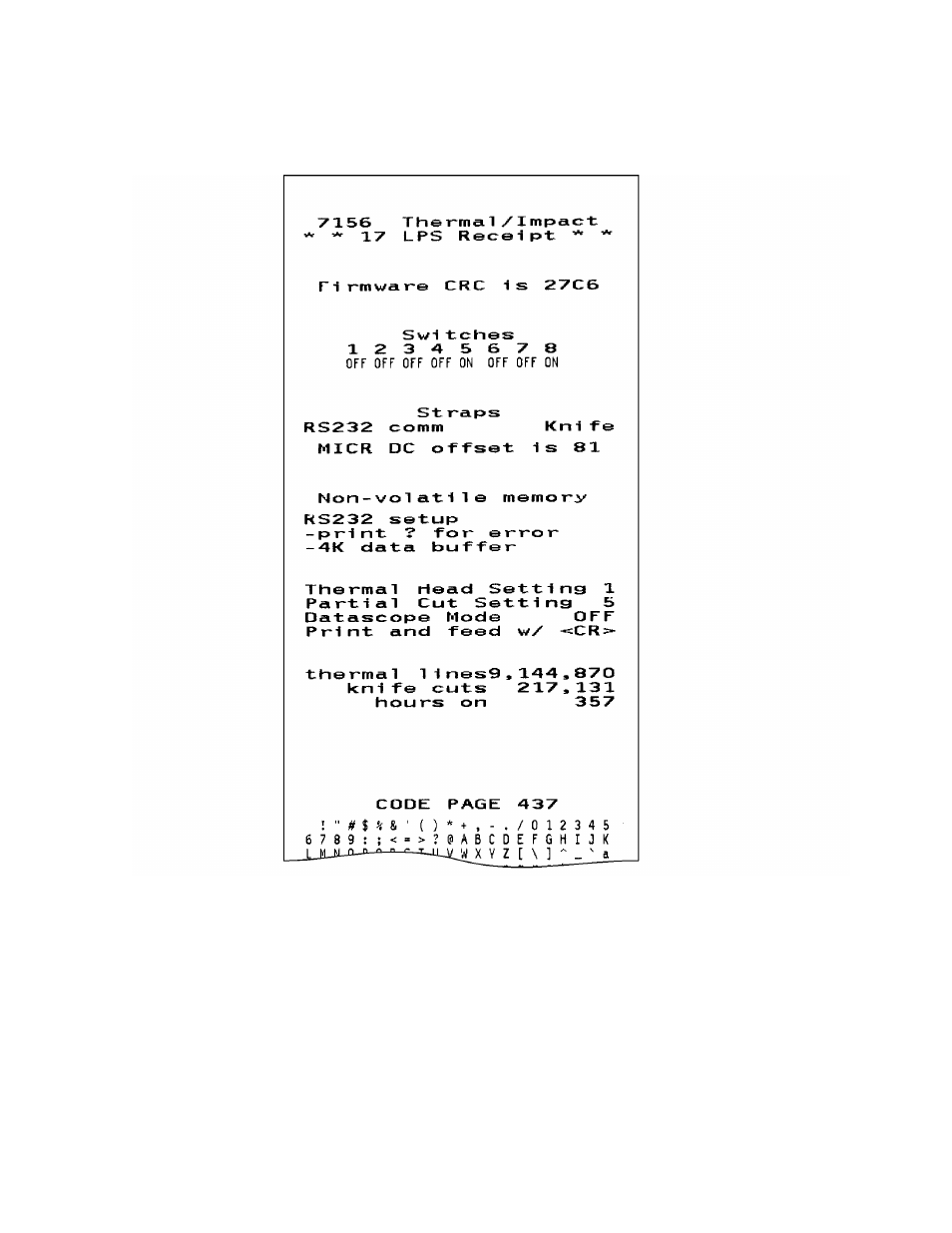 Sample print test | NCR 7156 User Manual | Page 29 / 38