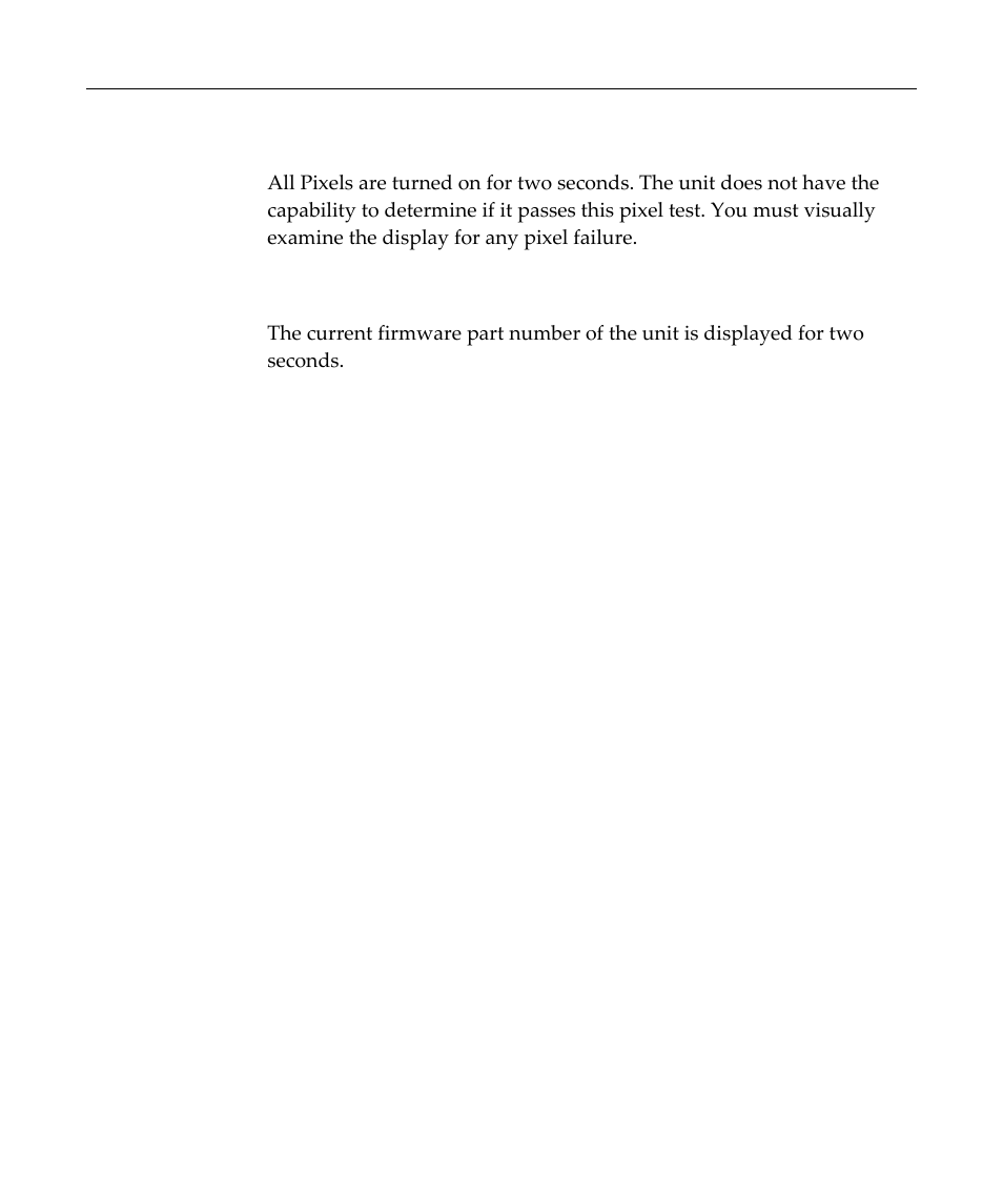 Pixel test, Firmware part number display, Requirements ‐2 | Supply choices ‐3 | NCR Customer Display NCR 5972 User Manual | Page 30 / 90