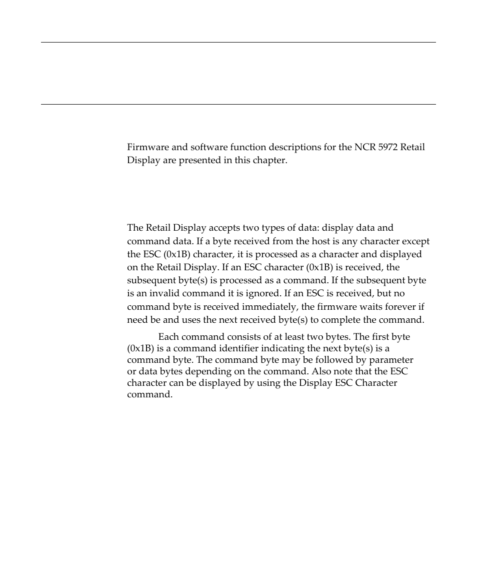 Chapter 4: programming set up, Host/retail display command interface, 232 serial interface ‐4 | Programming set up, Chapter 4 | NCR Customer Display NCR 5972 User Manual | Page 31 / 90
