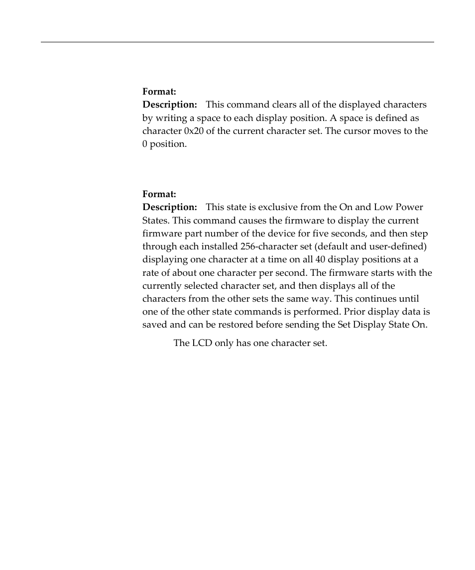 Erase display, Set diagnostic state on | NCR Customer Display NCR 5972 User Manual | Page 35 / 90