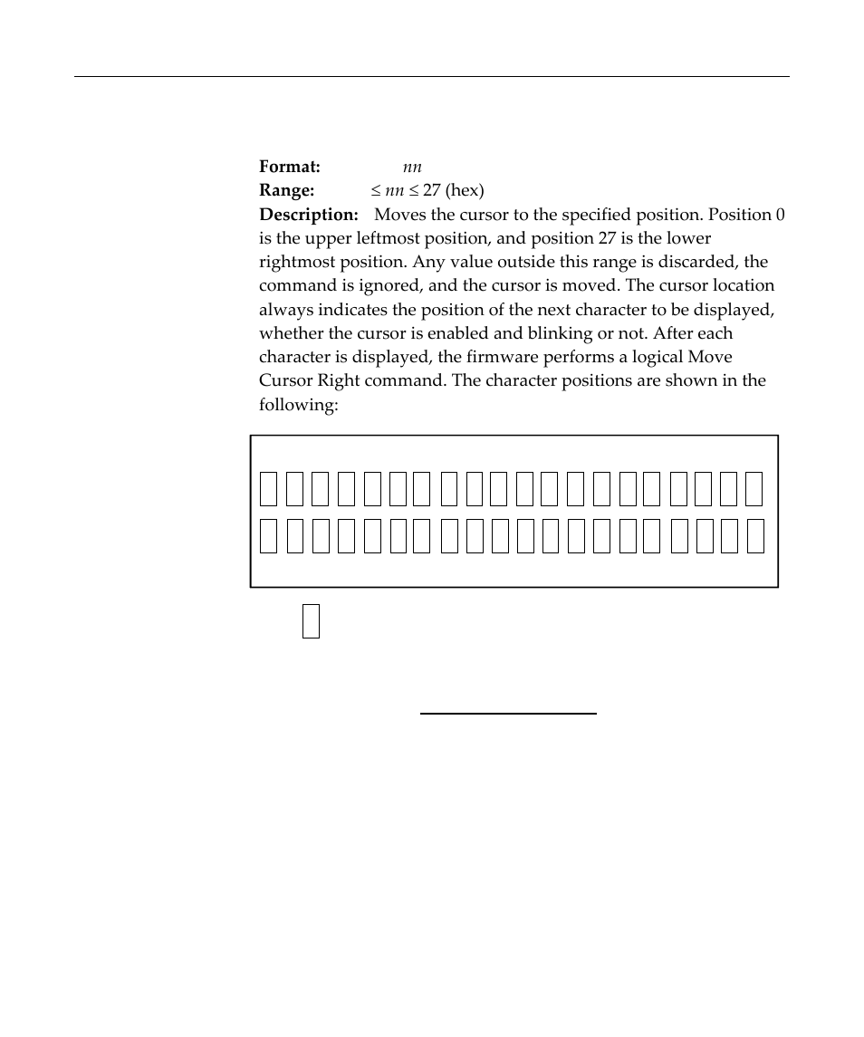 Move cursor to specified position, Chapter 1: introduction | NCR Customer Display NCR 5972 User Manual | Page 42 / 90