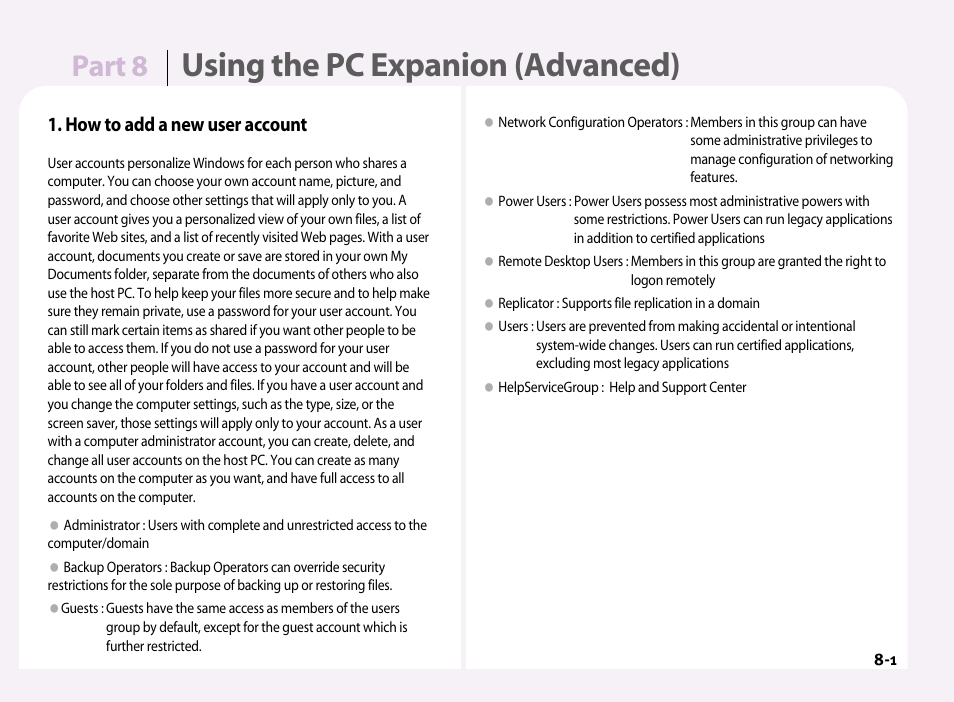 Using the pc expanion (advanced), Part 8 | NComputing PC Expanion L120 User Manual | Page 42 / 98