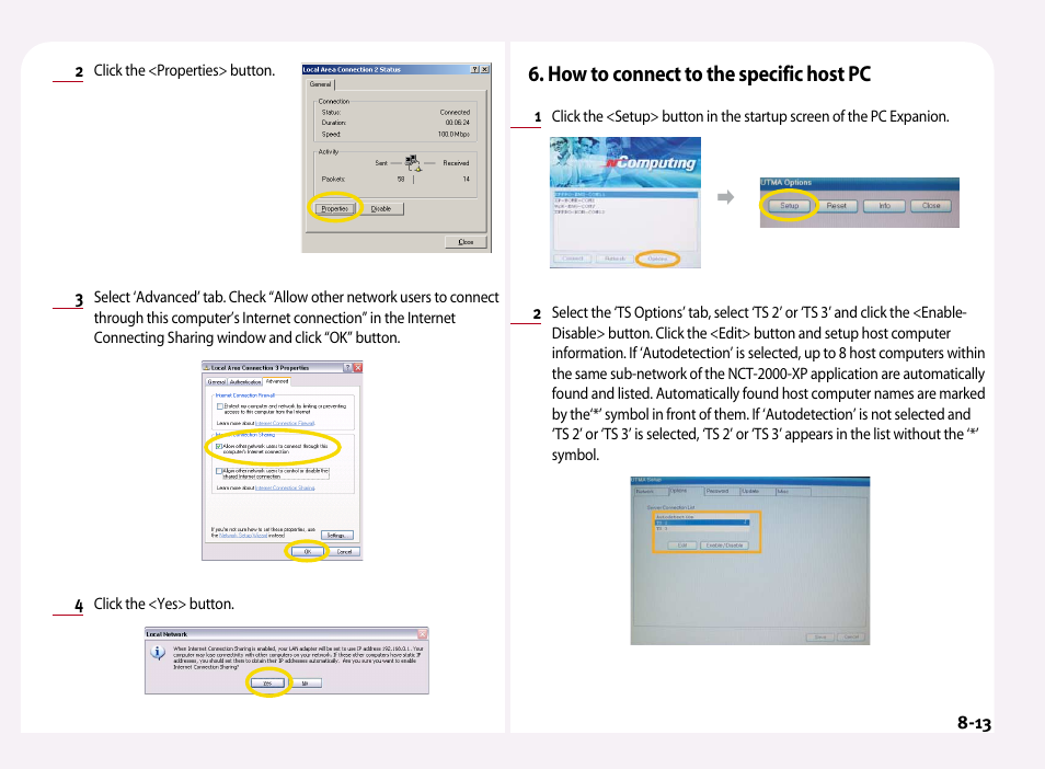 How to connect to the specific host pc | NComputing PC Expanion L120 User Manual | Page 54 / 98