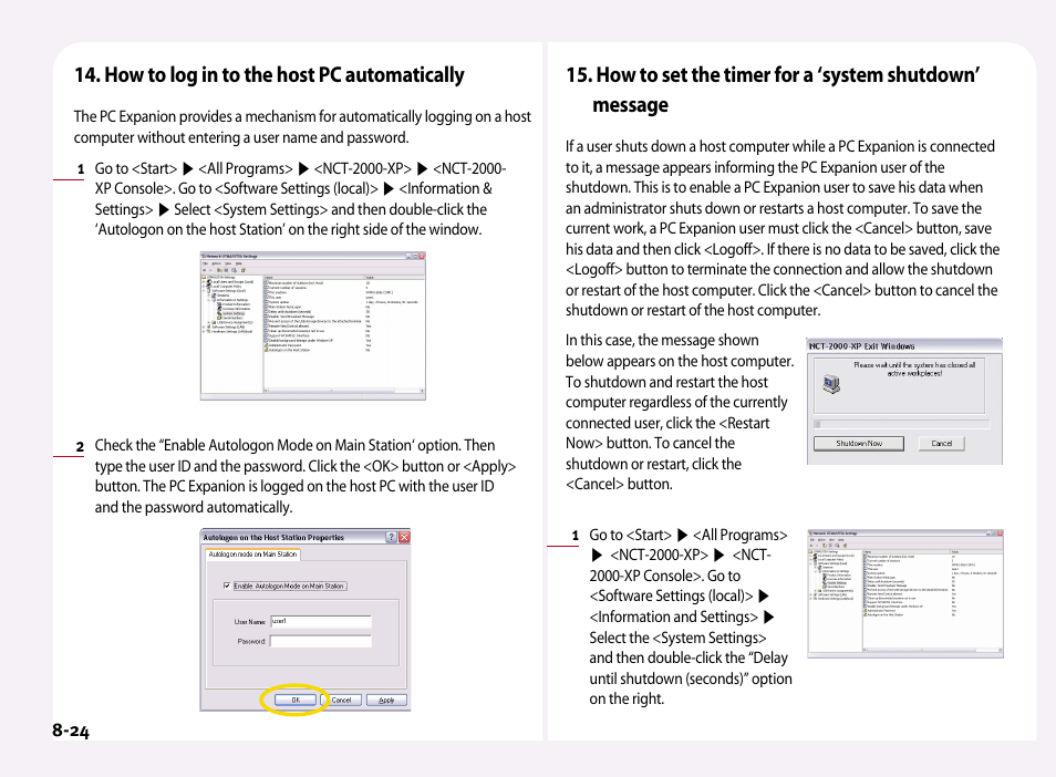 How to log in to the host pc automatically | NComputing PC Expanion L120 User Manual | Page 65 / 98