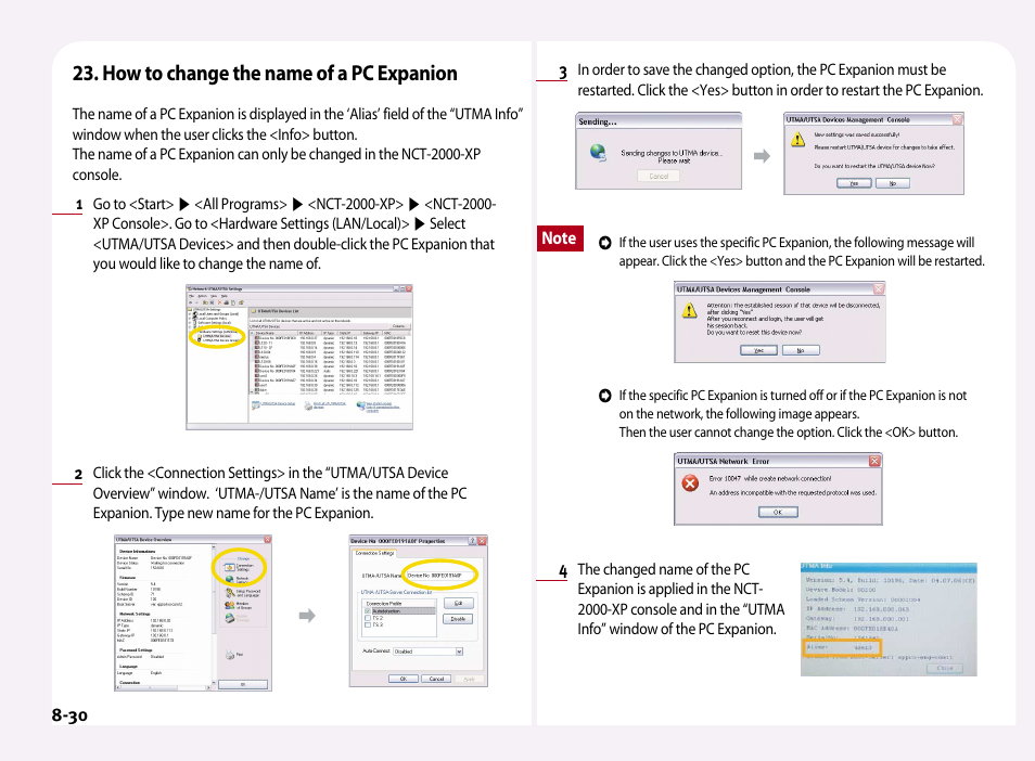 How to change the name of a pc expanion | NComputing PC Expanion L120 User Manual | Page 71 / 98