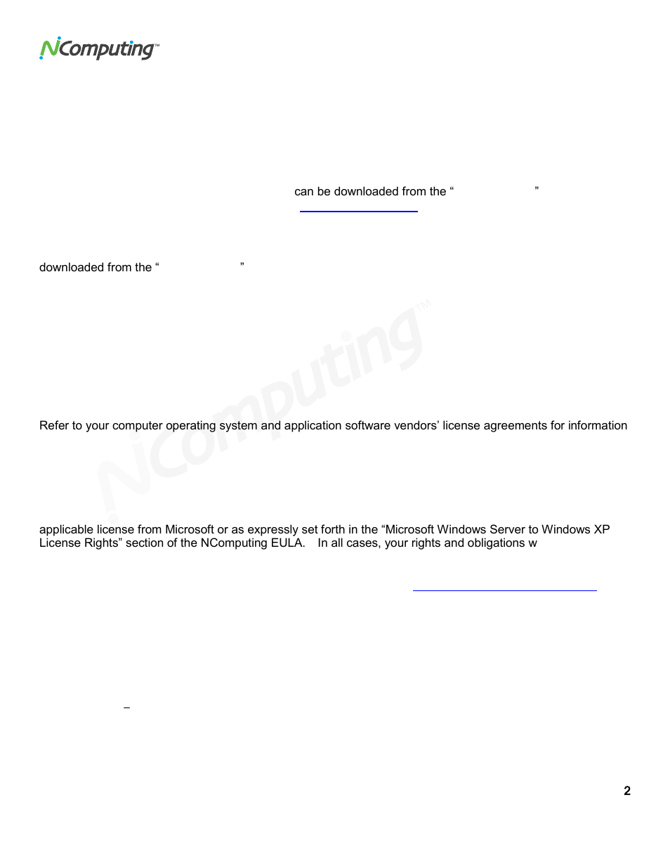 Important notices | NComputing L300 User Manual | Page 2 / 59