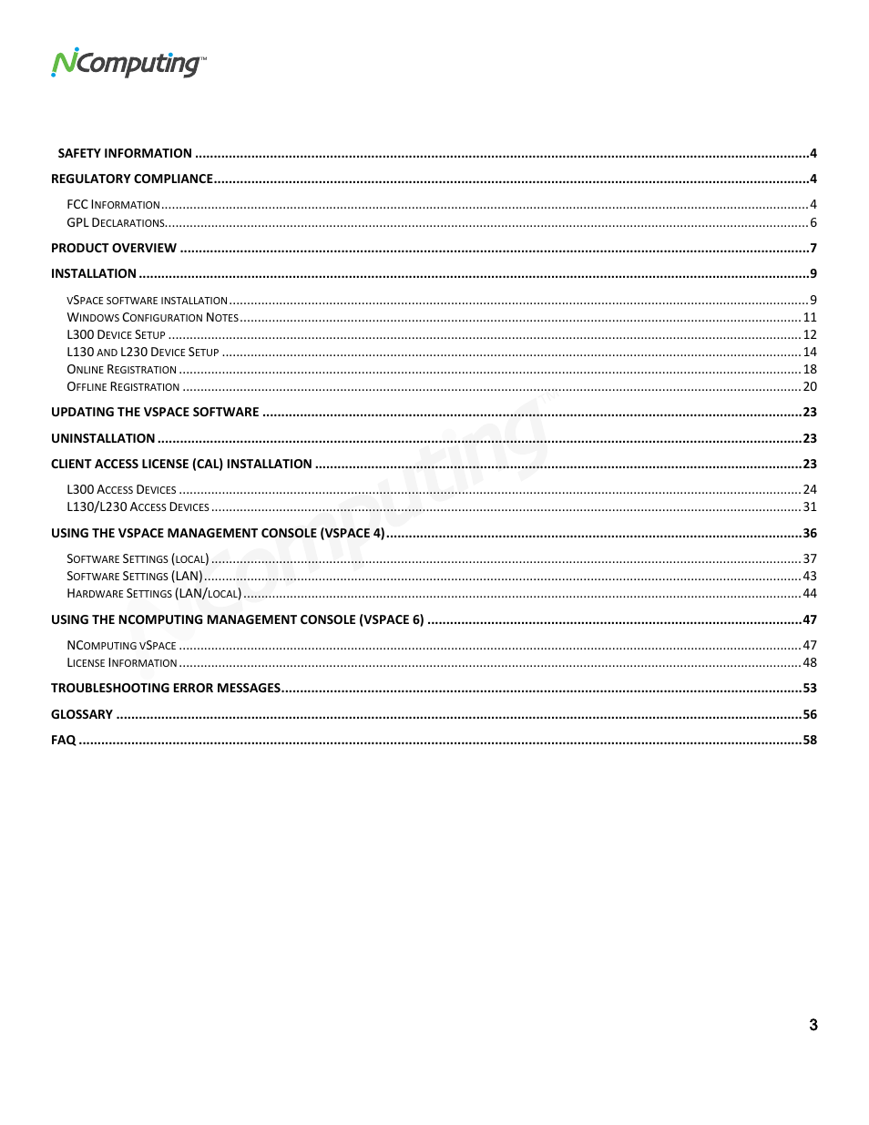 NComputing L300 User Manual | Page 3 / 59