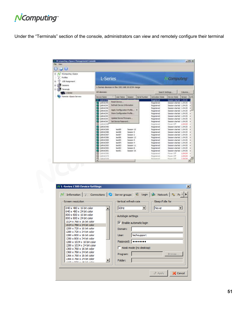 Device management | NComputing L300 User Manual | Page 51 / 59