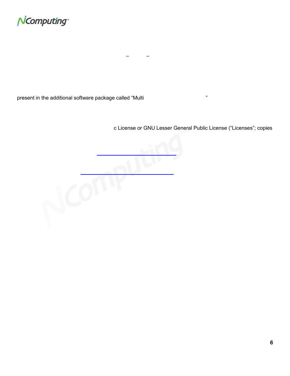 Eclarations, Gpl declarations | NComputing L300 User Manual | Page 6 / 59