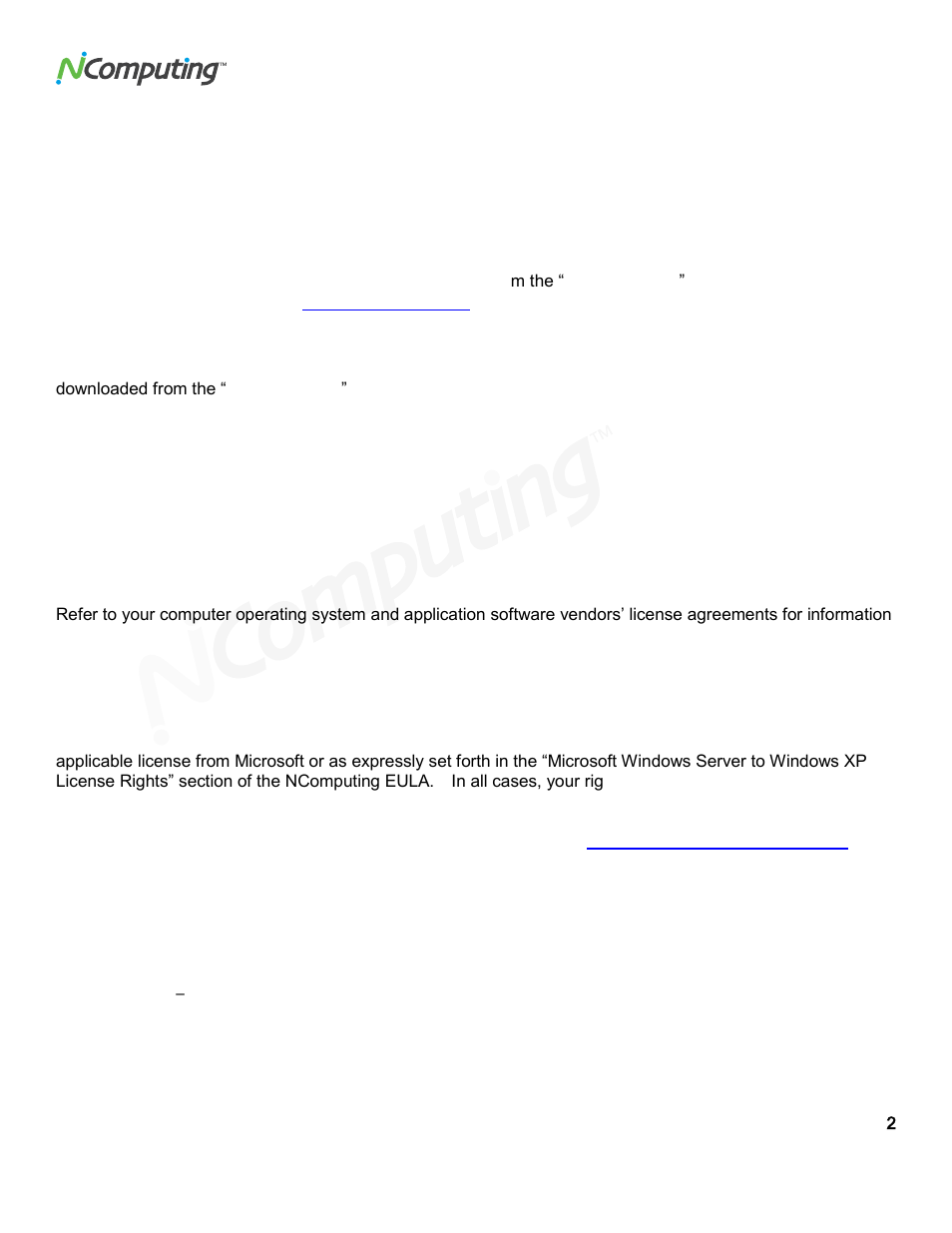 Important notices | NComputing VSPACE L300 User Manual | Page 2 / 53