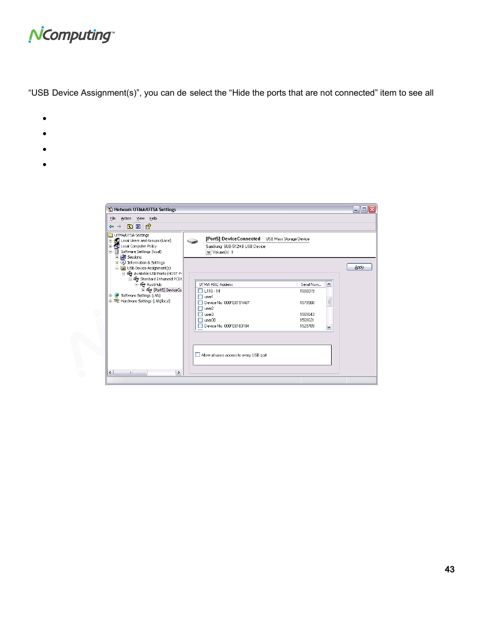 Software settings (lan) | NComputing VSPACE L300 User Manual | Page 43 / 53