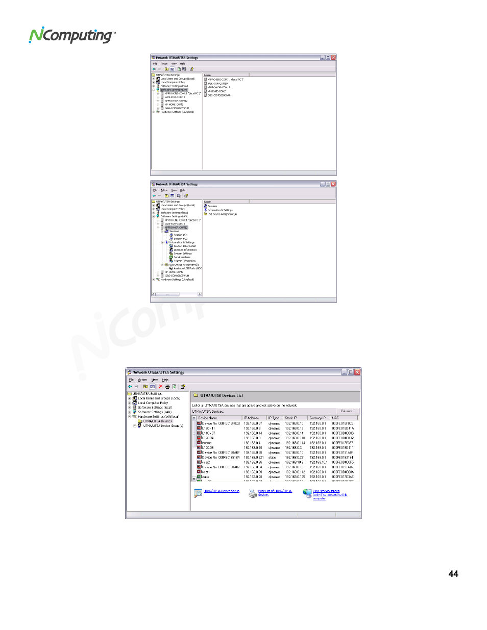 Hardware settings (lan/local) | NComputing VSPACE L300 User Manual | Page 44 / 53