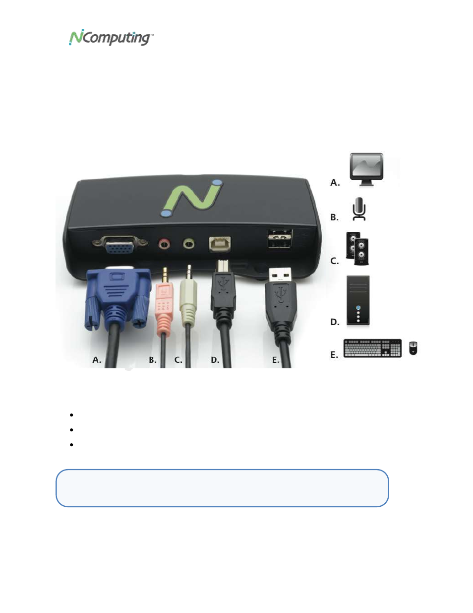 Installing the hardware, Onnecting, Eripheral | Evices | NComputing VIRTUAL DESKTOP KIT U170 User Manual | Page 9 / 22