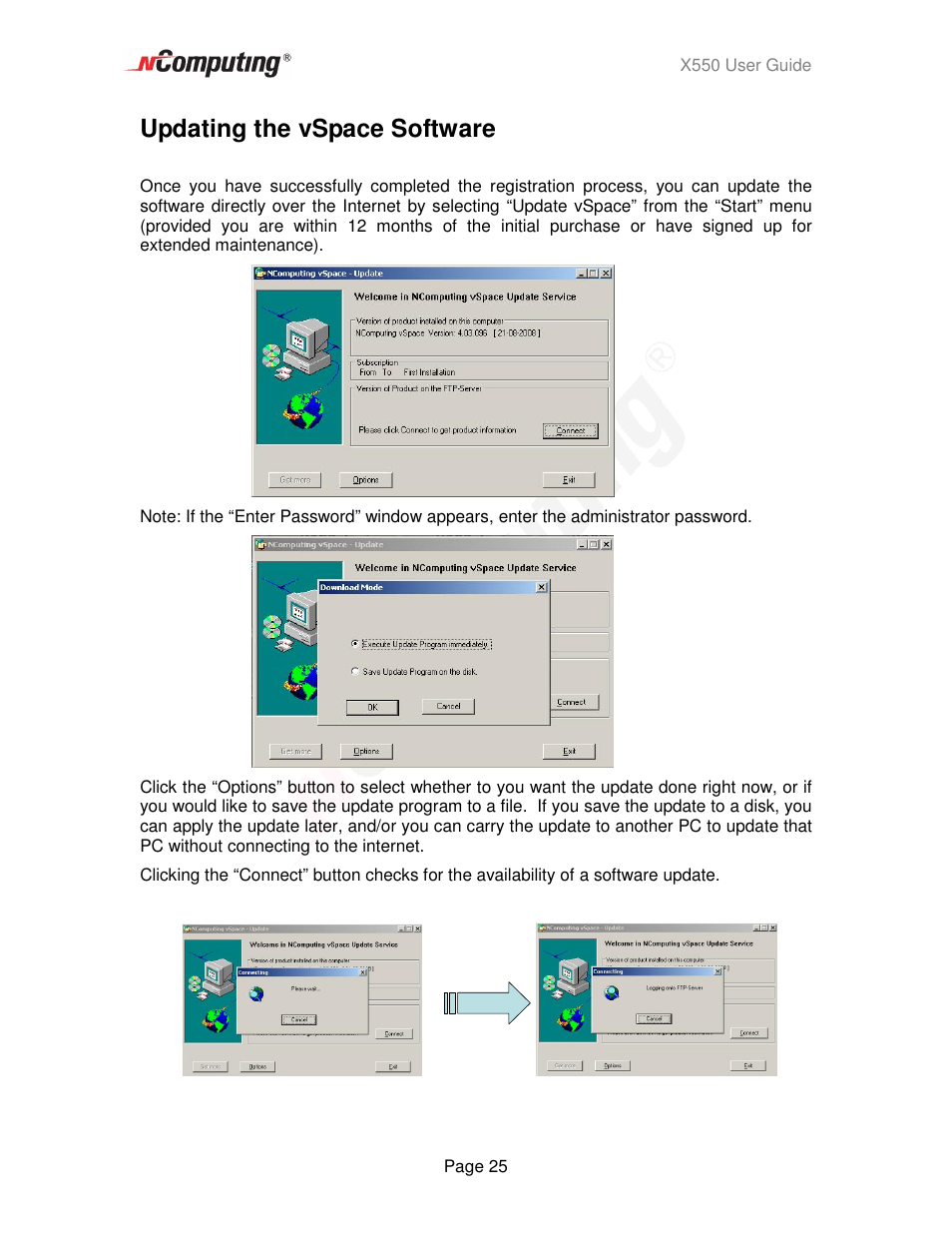 Updating the vspace software | NComputing X550  EN User Manual | Page 25 / 42