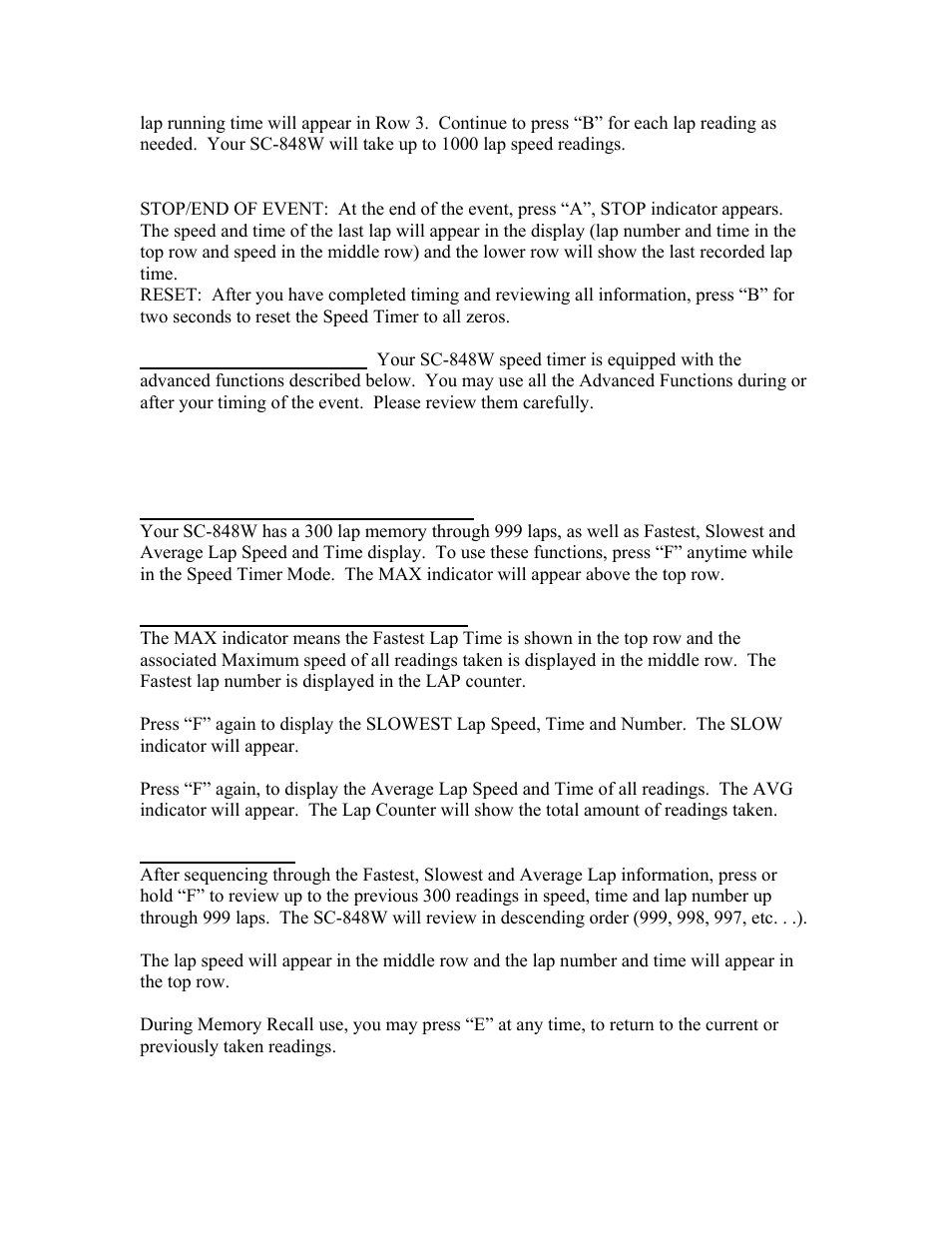 Robic Memory Speed-Chrono Countdown Timer SC-848W-300 User Manual | Page 11 / 12