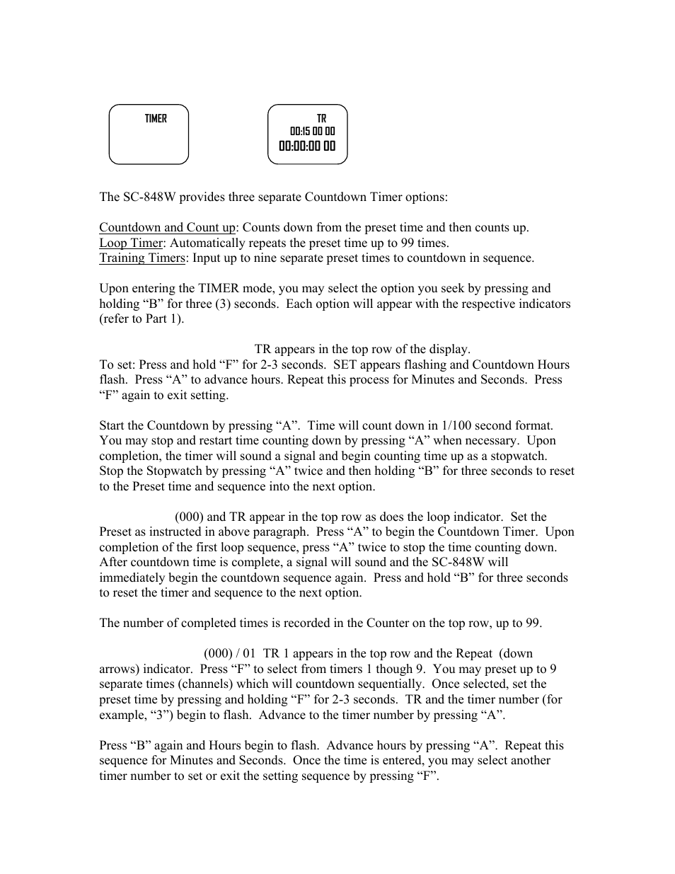 Robic Memory Speed-Chrono Countdown Timer SC-848W-300 User Manual | Page 6 / 12