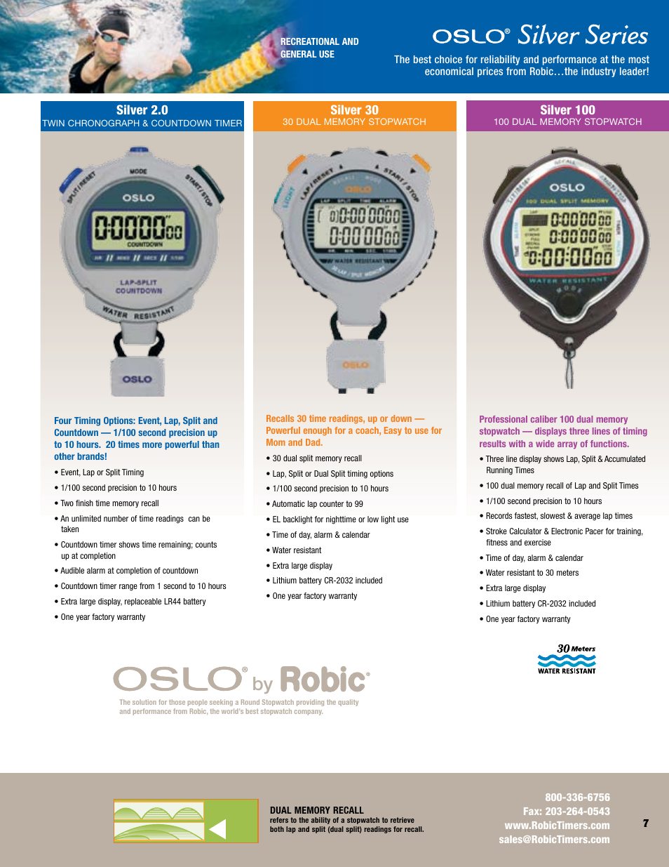 Silver series, Silver 30, Silver 100 | Silver 2.0 | Robic Multiple Function Timer SC-606W User Manual | Page 7 / 16