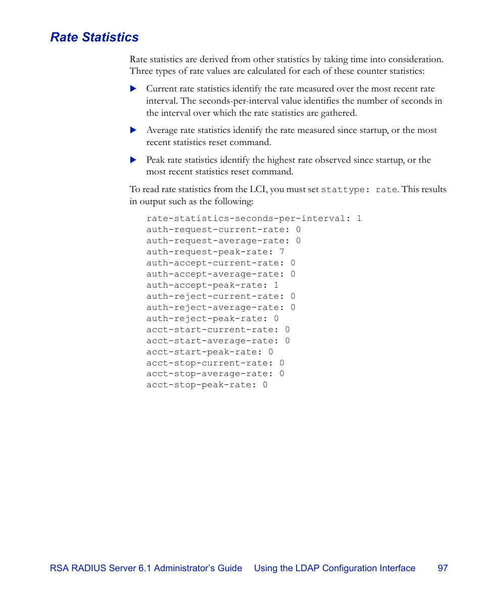Rate statistics | RSA Security 6.1 User Manual | Page 109 / 118