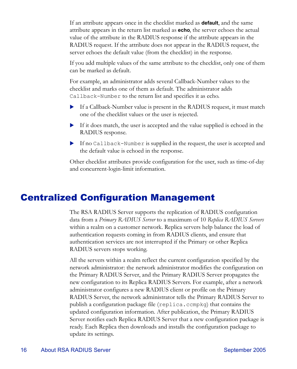 Centralized configuration management | RSA Security 6.1 User Manual | Page 28 / 118