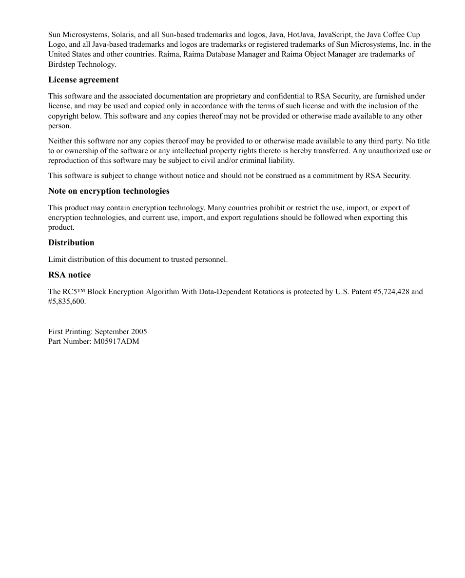 RSA Security 6.1 User Manual | Page 4 / 118
