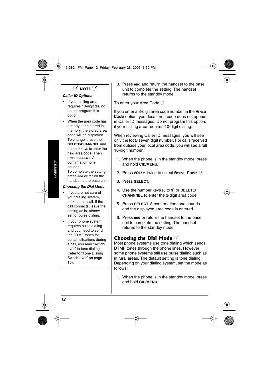 Radio Shack 43-3824 User Manual | Page 12 / 48