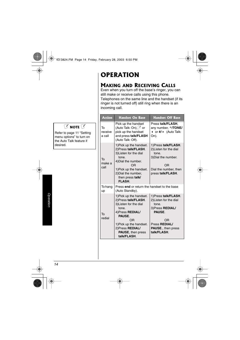 Operation | Radio Shack 43-3824 User Manual | Page 14 / 48