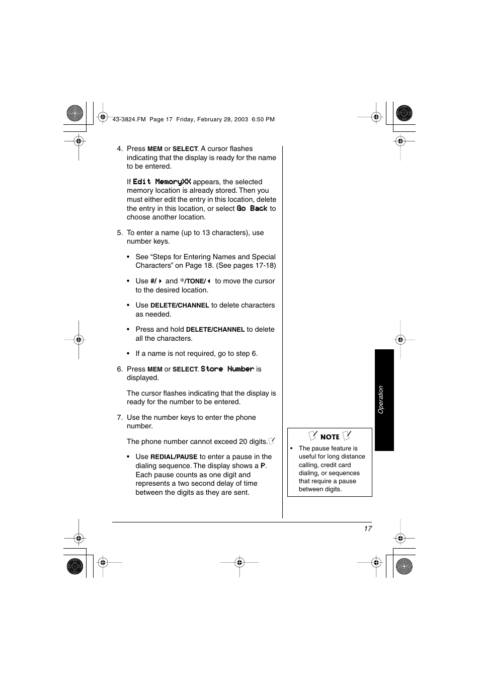 Radio Shack 43-3824 User Manual | Page 17 / 48