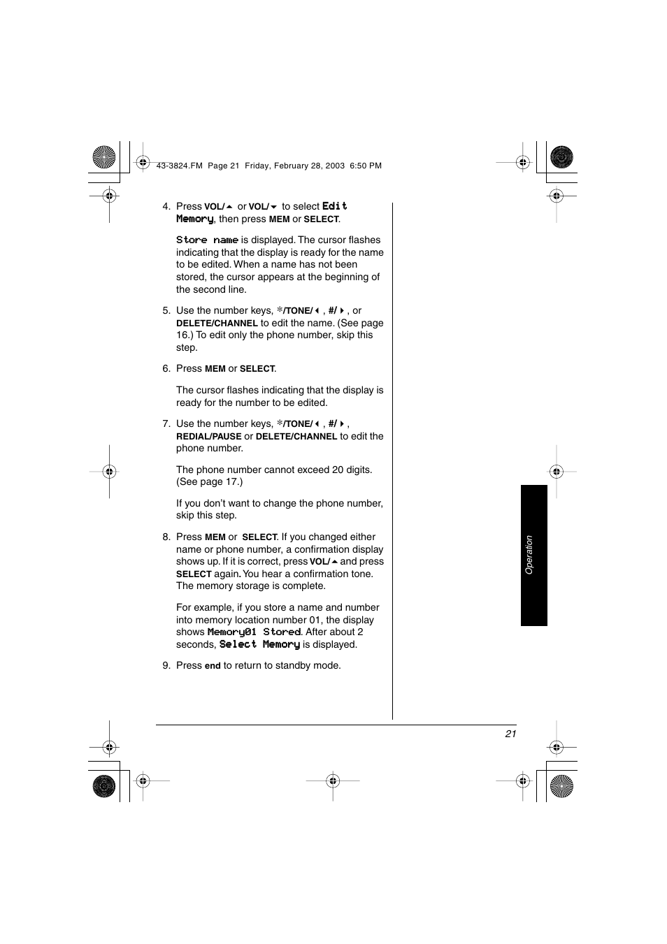 Radio Shack 43-3824 User Manual | Page 21 / 48