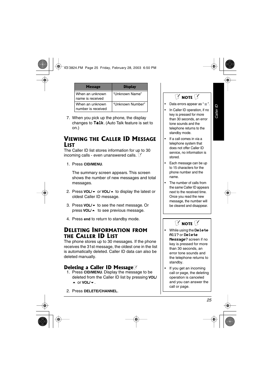 Id m, Id l | Radio Shack 43-3824 User Manual | Page 25 / 48