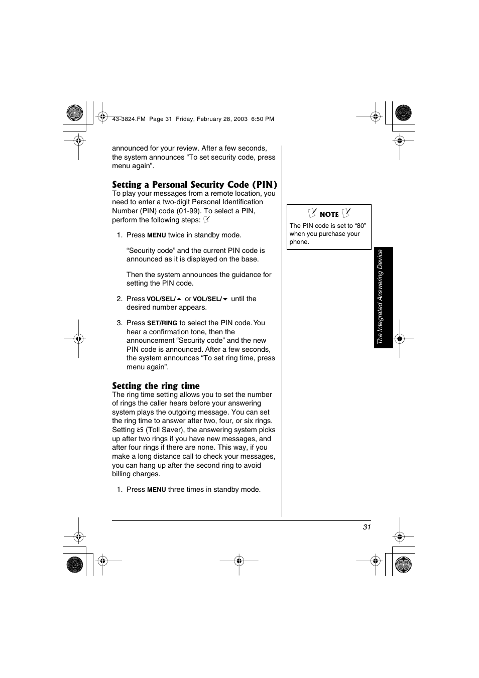 Radio Shack 43-3824 User Manual | Page 31 / 48