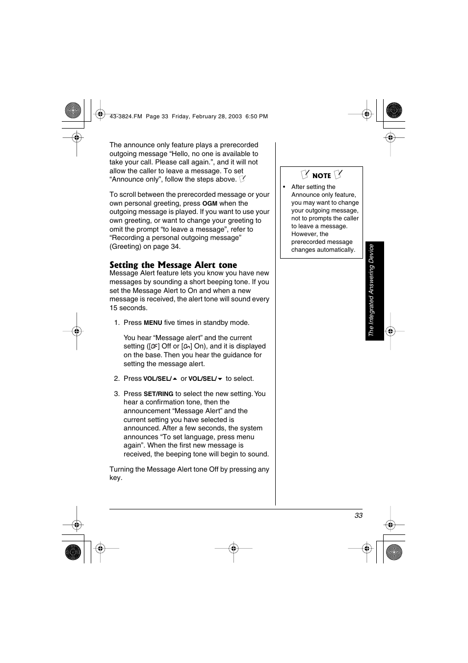 Radio Shack 43-3824 User Manual | Page 33 / 48