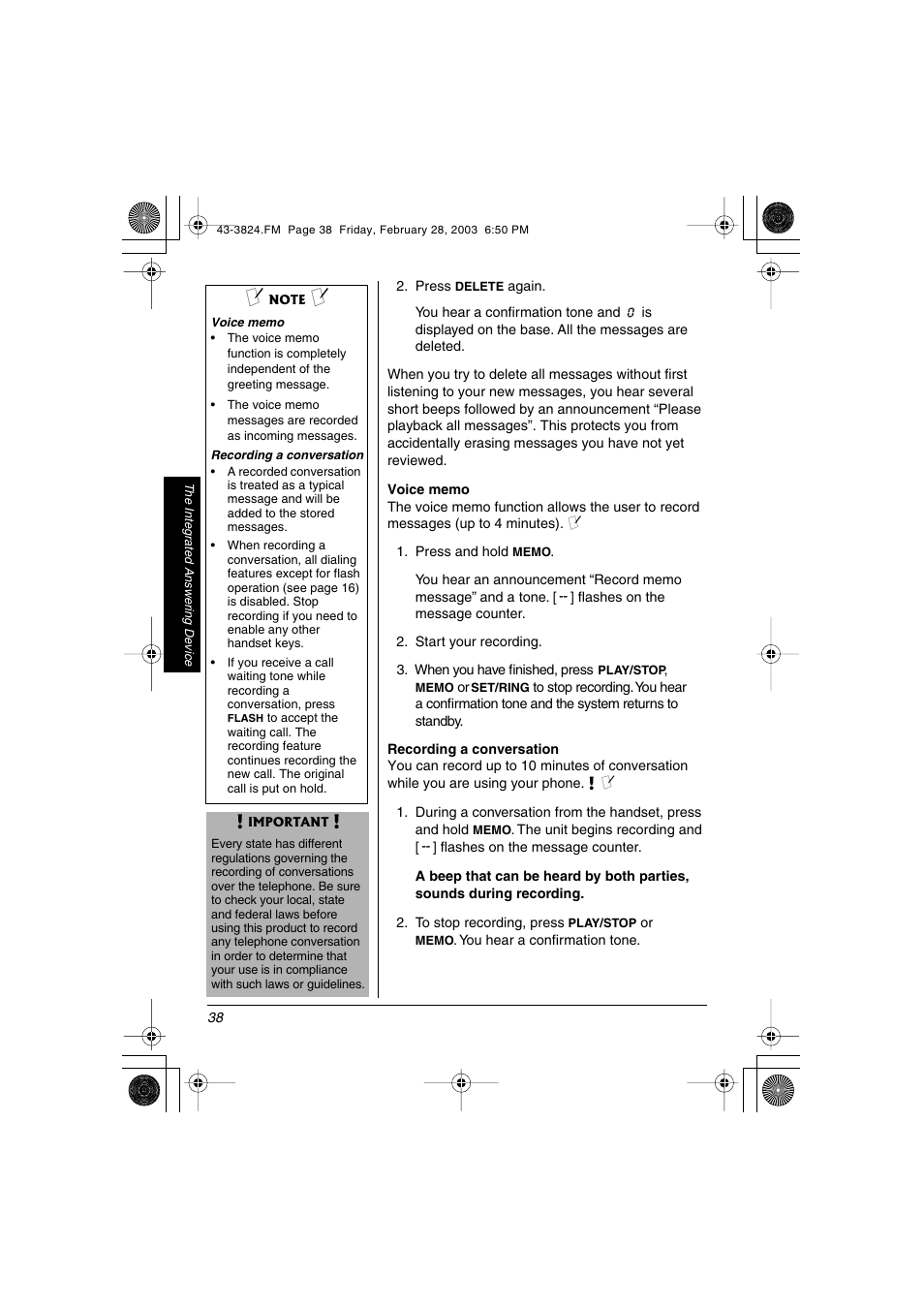 Radio Shack 43-3824 User Manual | Page 38 / 48