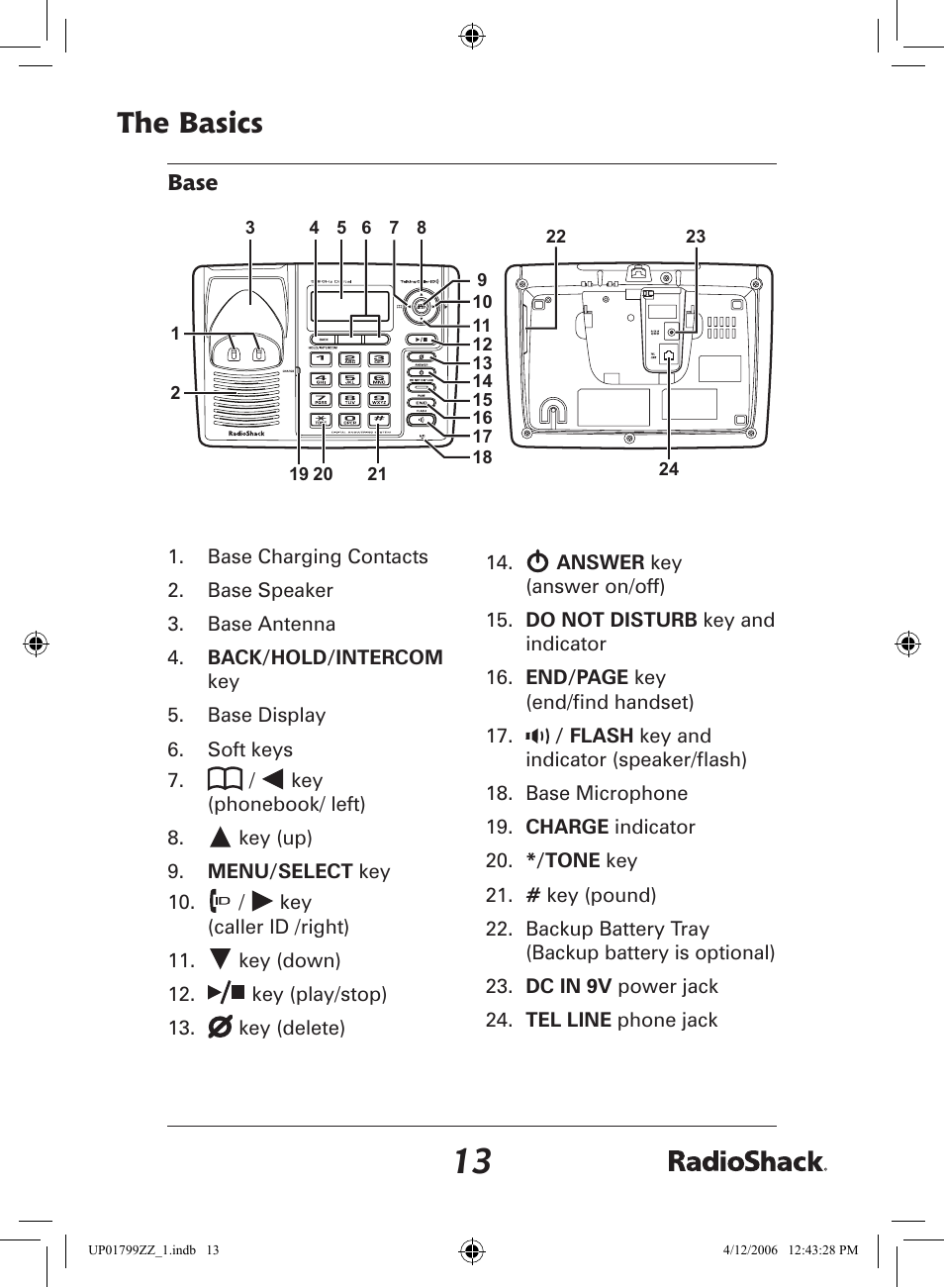 The basics | Radio Shack 43-5862 User Manual | Page 13 / 96