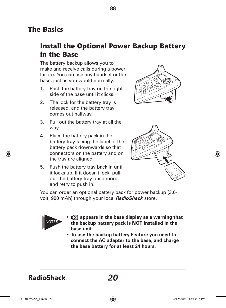 The basics | Radio Shack 43-5862 User Manual | Page 20 / 96