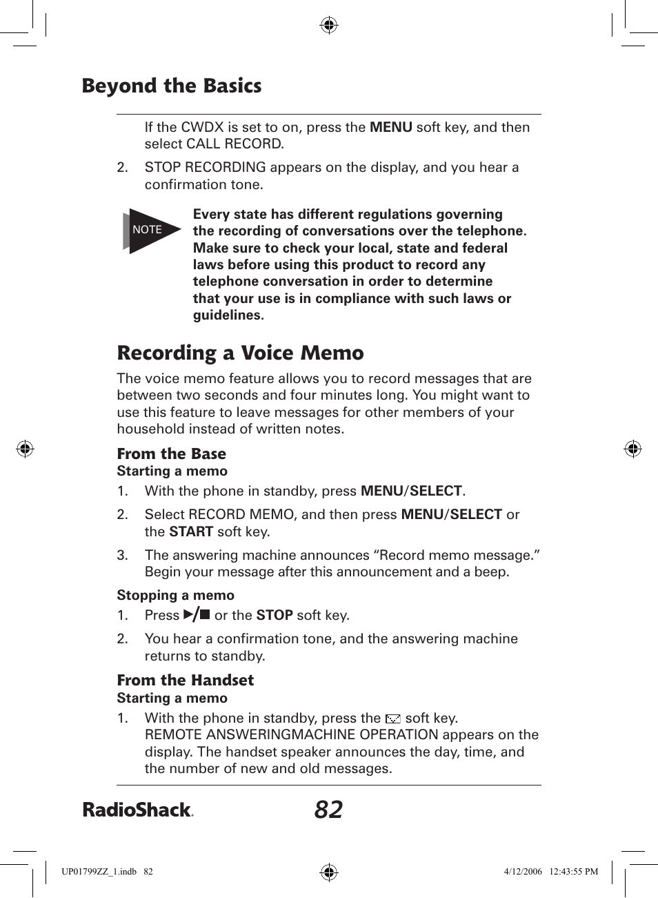 Beyond the basics | Radio Shack 43-5862 User Manual | Page 82 / 96