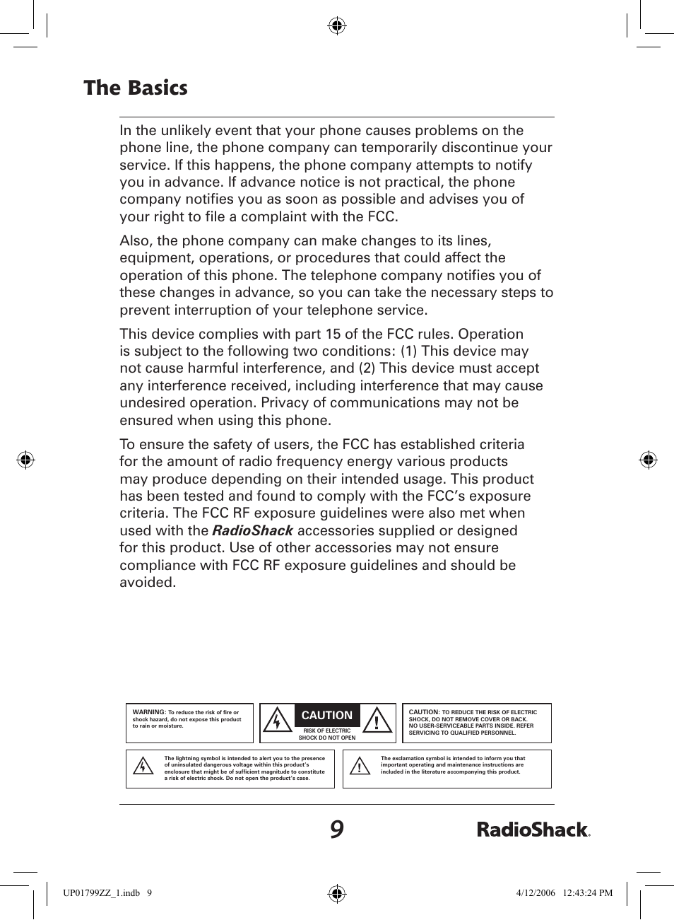 The basics | Radio Shack 43-5862 User Manual | Page 9 / 96