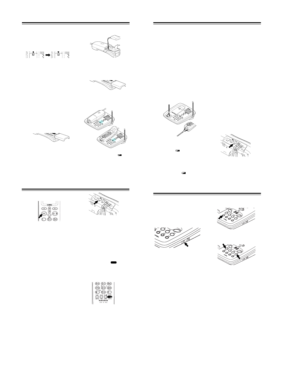 Connecting and charging the battery pack, Setting the dialing mode, Turning the base’s ringer on and off | Setting the handset ringer’s tone and volume, Setting the number of rings, Setting the day and time | Radio Shack TAD-794 User Manual | Page 4 / 11