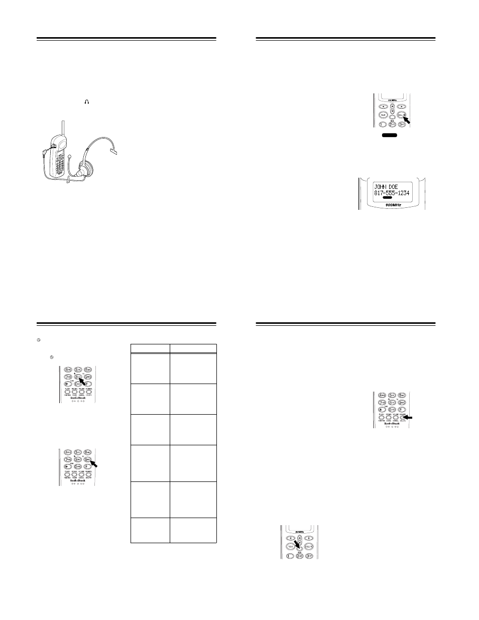 Caller id operation, Using a headset, Reviewing caller id records | Dialing from a caller id record, Deleting caller id records | Radio Shack TAD-794 User Manual | Page 7 / 11