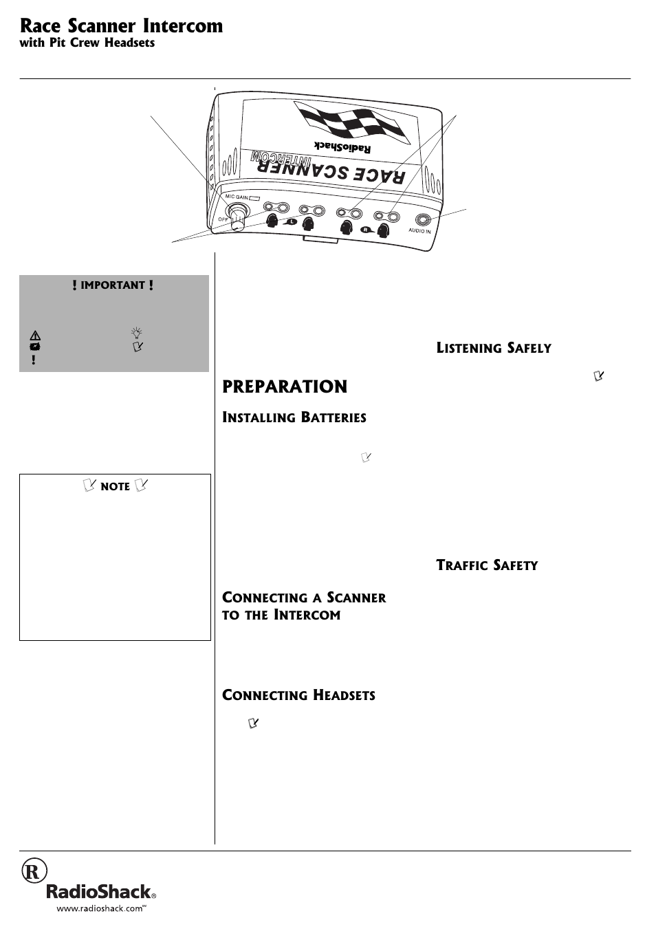 Radio Shack 20-285 User Manual | 2 pages