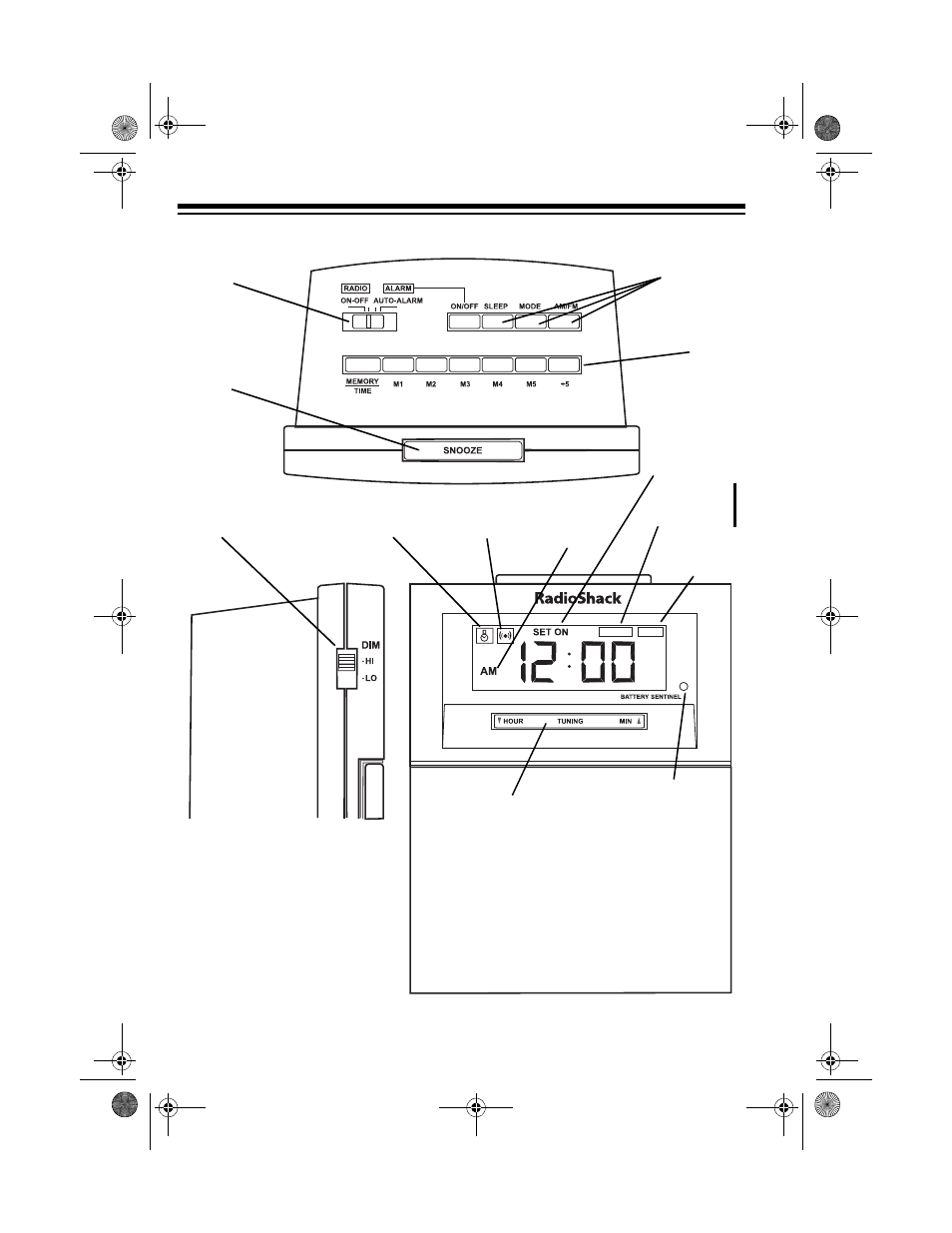 A quick look at the controls | Radio Shack AM/FM PLL CLOCK/TABLE RADIO 12-1632 User Manual | Page 4 / 8