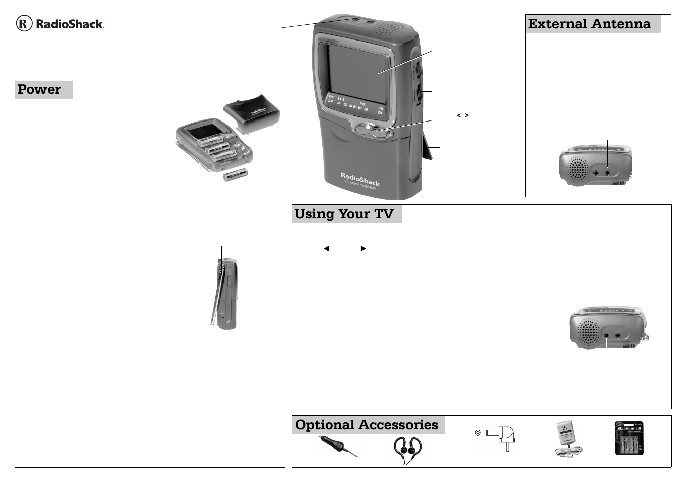 Radio Shack 16-3009 User Manual | 2 pages