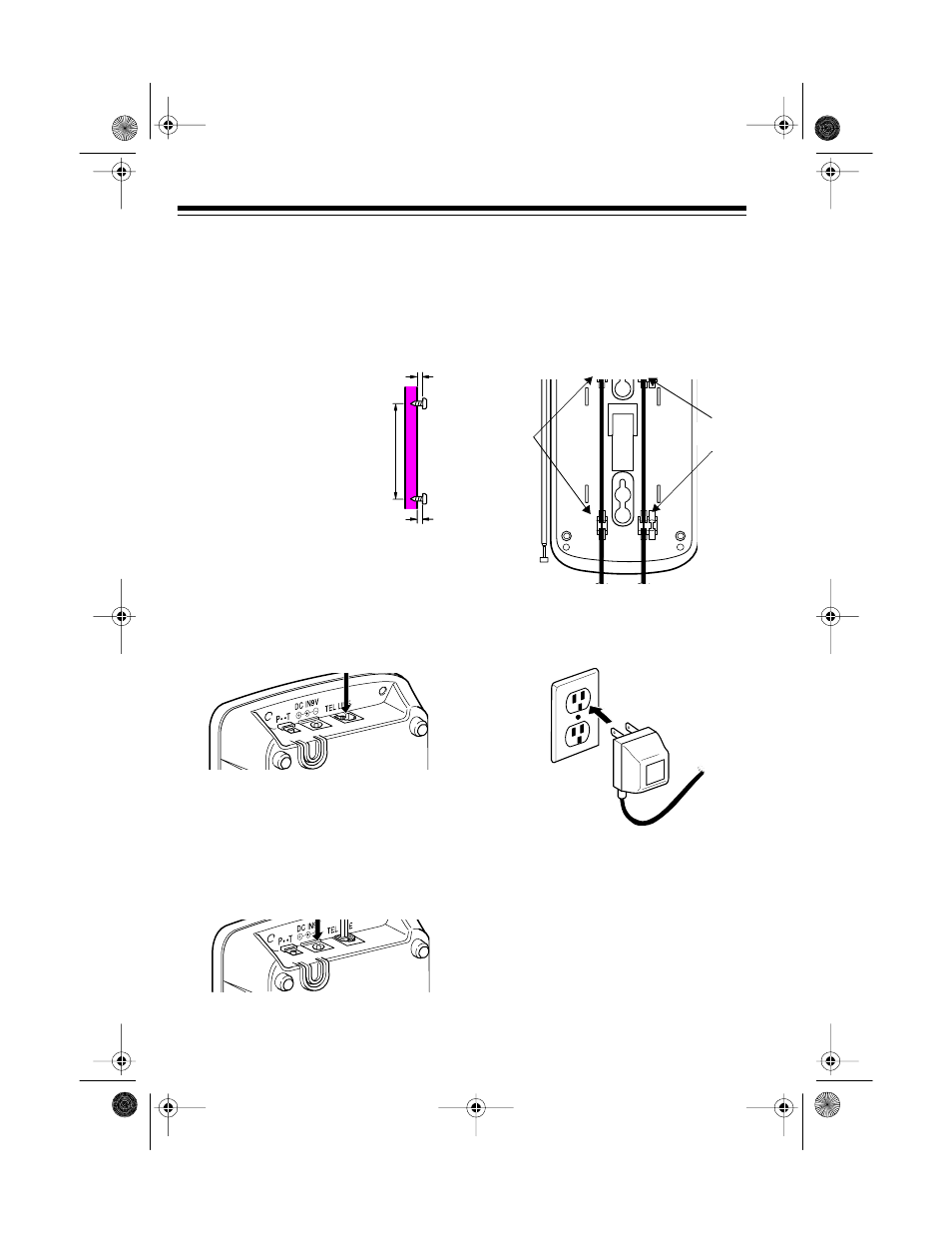 Mounting the base directly on the wall | Radio Shack ET-549 User Manual | Page 8 / 24