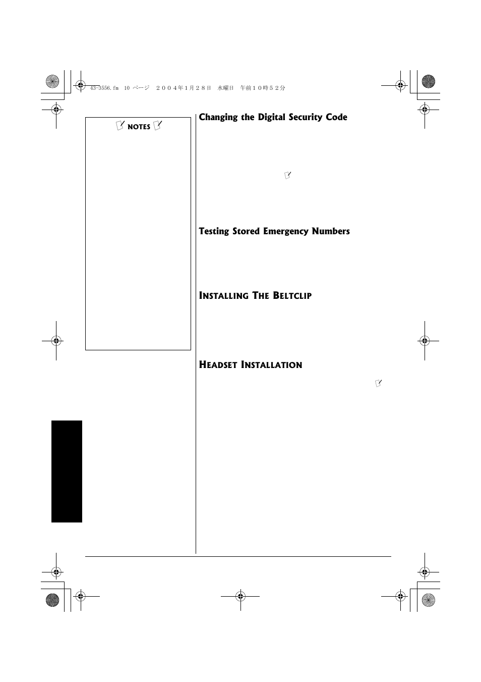 Installing the beltclip headset installation | Radio Shack 43-3546 User Manual | Page 10 / 12