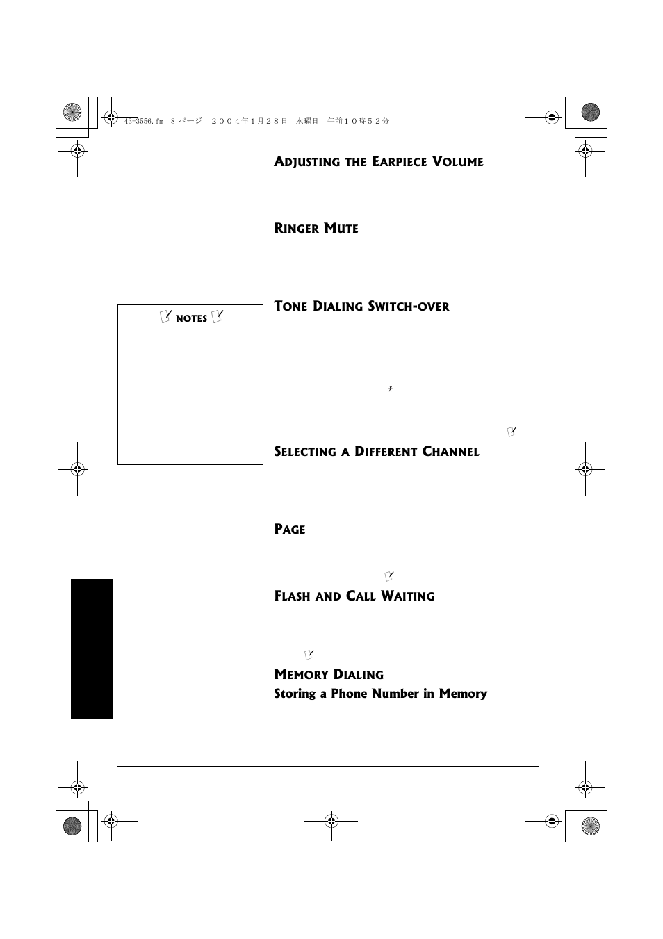 Storing a phone number in memory | Radio Shack 43-3546 User Manual | Page 8 / 12