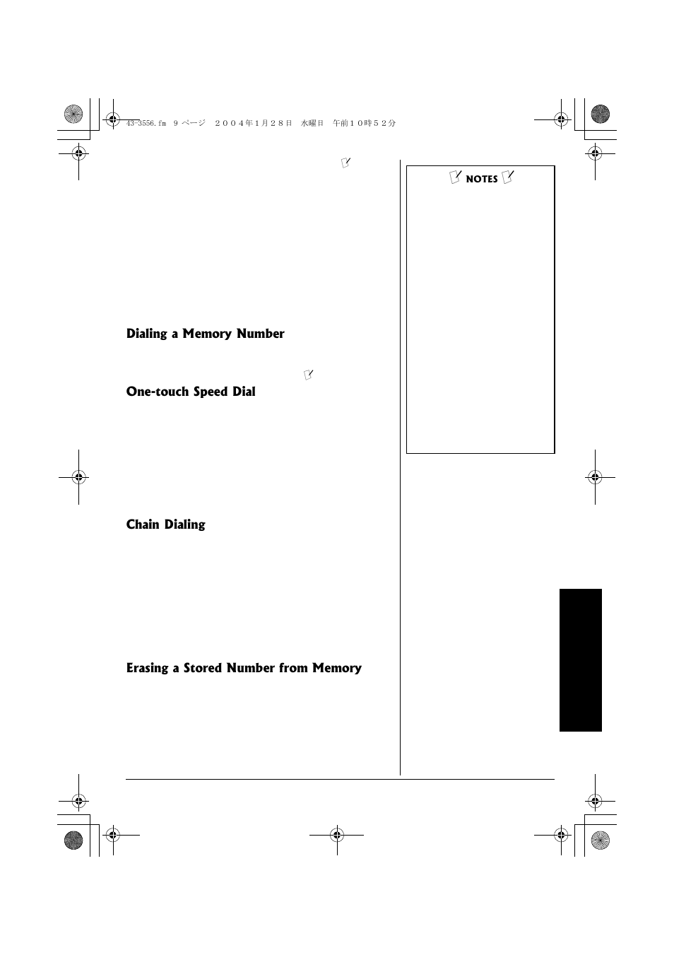 One-touch speed dial, Chain dialing | Radio Shack 43-3546 User Manual | Page 9 / 12