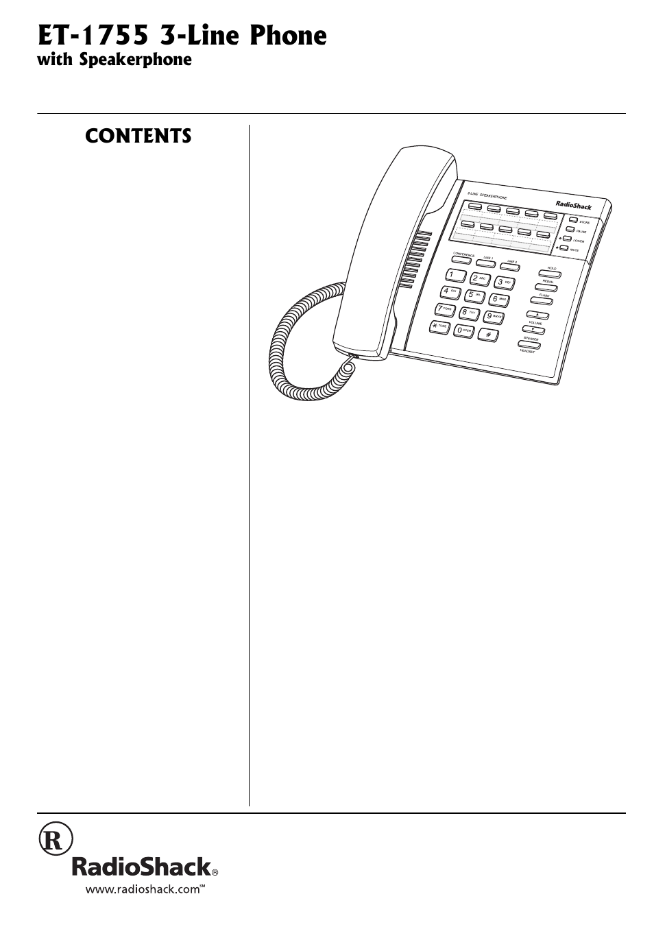 Radio Shack ET-1755 User Manual | 12 pages