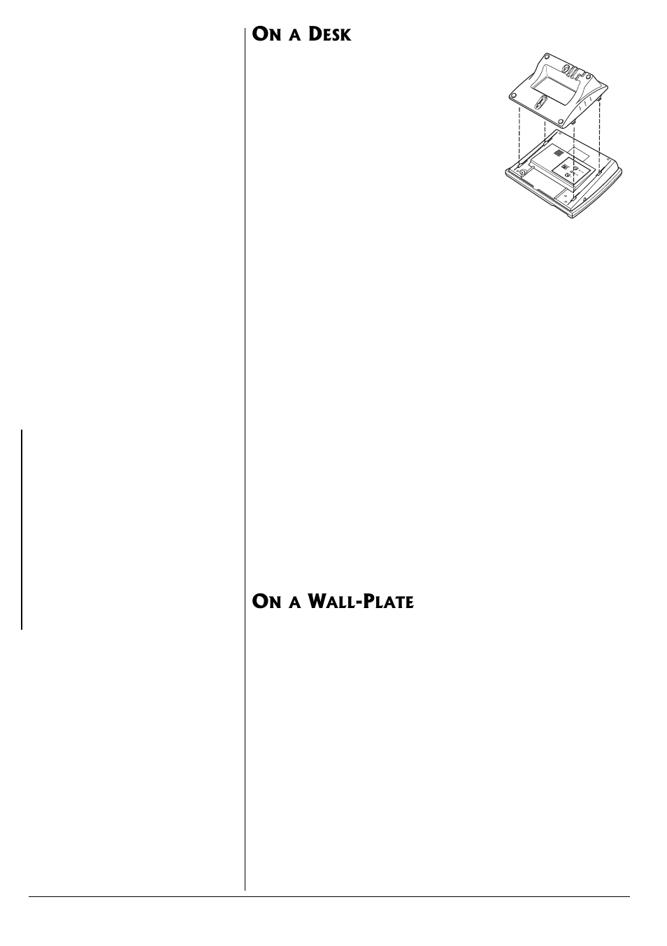 On a desk on a wall-plate | Radio Shack ET-1755 User Manual | Page 4 / 12