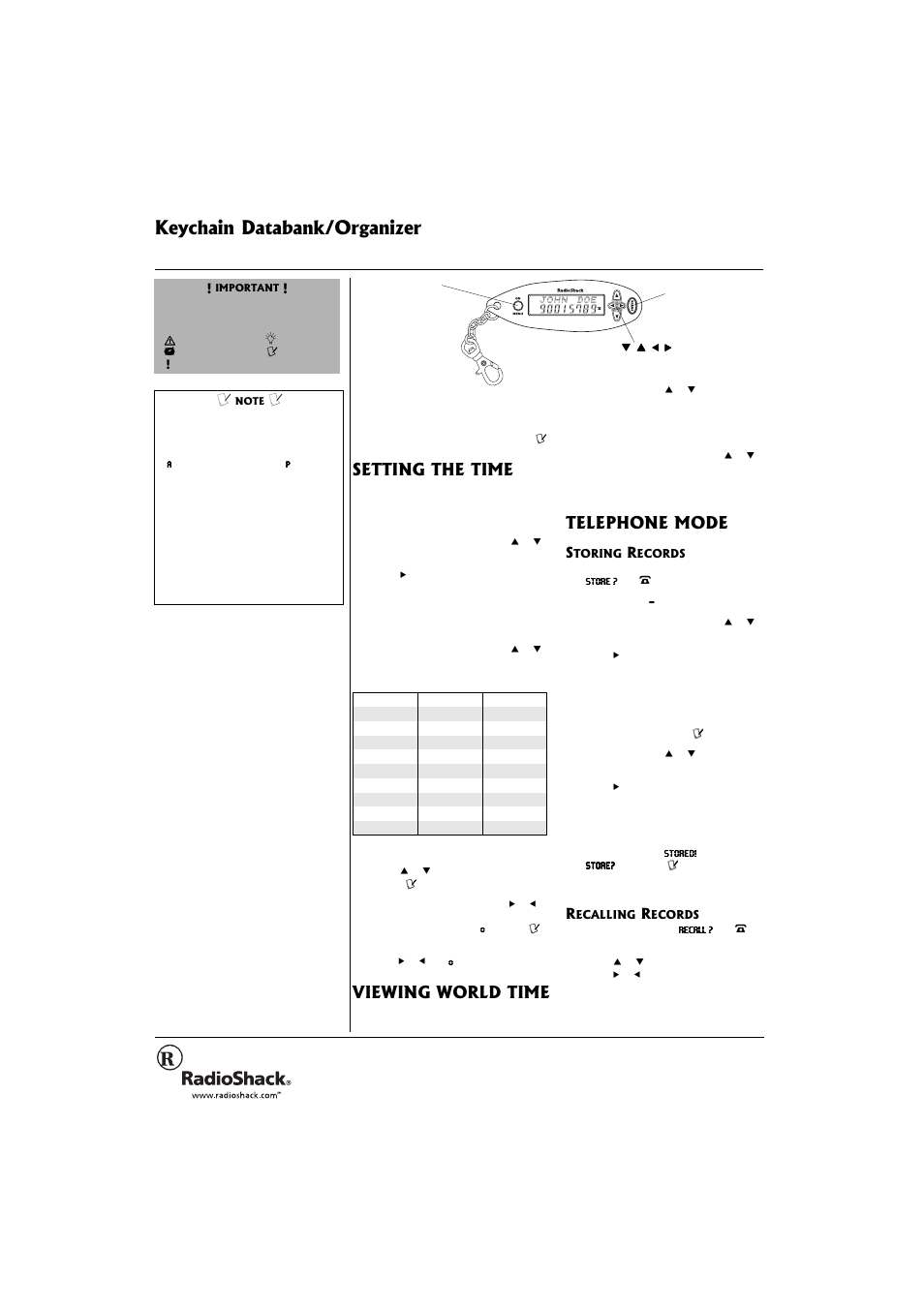 Radio Shack 63-1127 User Manual | 2 pages