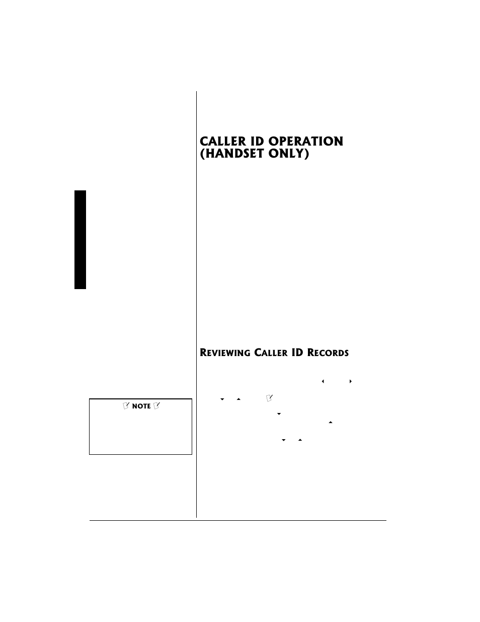 Caller id operation (handset only), Reviewing caller id records | Radio Shack 43-683 User Manual | Page 22 / 28